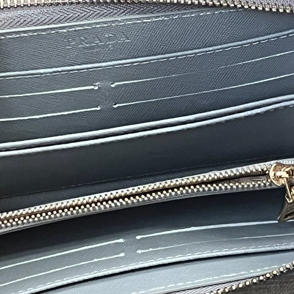Prada Gray Saffiano Lux Zip-Around Wallet - Picture 8 of 10
